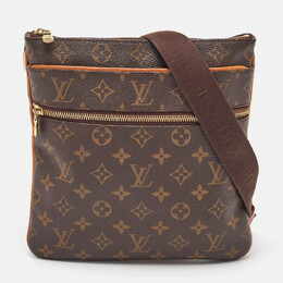 Louis Vuitton: Коричневая сумка  Pochette