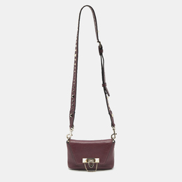 Valentino: Бордовая сумка через плечо  Rockstud