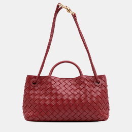 Bottega Veneta: Красная сумка на руку  Intrecciato