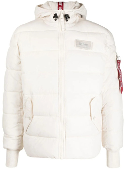 Alpha Industries: Белый пуховик 