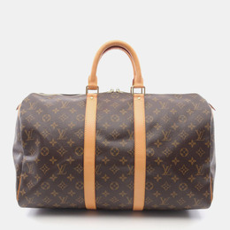 Louis Vuitton: Коричневая сумка на руку  Keepall 45