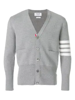 Thom Browne: Светлый кардиган  4-Bar