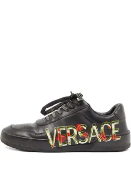 Versace Pre-Owned: Чёрные кроссовки 