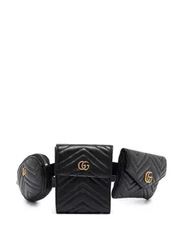 Gucci Pre-Owned: Чёрная поясная сумка 