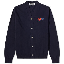 Comme Des Garçons Play: Синий свитер  Double Heart