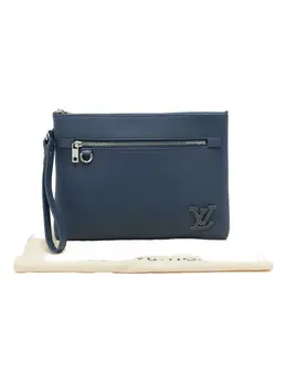 Louis Vuitton Pre-Owned: Голубой клатч 