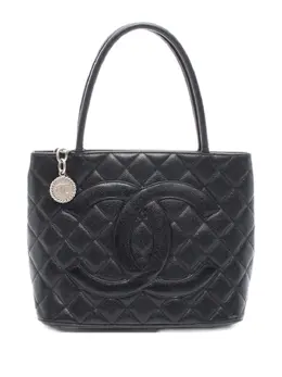 CHANEL Pre-Owned: Чёрная сумка-шоппер 