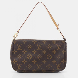 Louis Vuitton: Коричневая сумка  Pochette