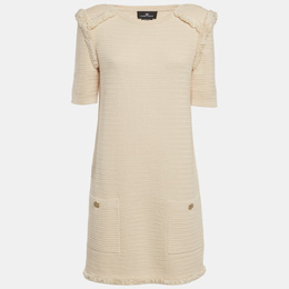 Elisabetta Franchi: Бежевое платье 