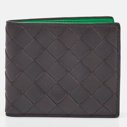 Bottega Veneta: Тёмный кошелёк  Intrecciato