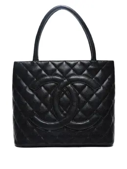 CHANEL Pre-Owned: Чёрная сумка-шоппер 
