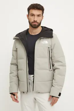 The North Face: Бежевый пуховик 