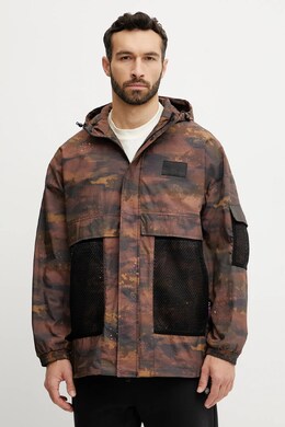 EA7 Emporio Armani: Коричневая куртка 