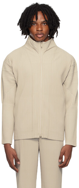 Homme Plissé Issey Miyake: Бежевая куртка 