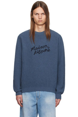 Maison Kitsuné: Синий свитер 