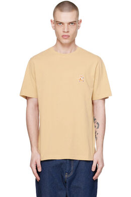 Maison Kitsuné: Бежевая футболка 