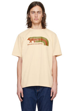 Maison Kitsuné: Бежевая футболка 