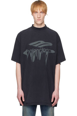 Balenciaga: Чёрная футболка 