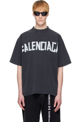 Balenciaga: Чёрная футболка 