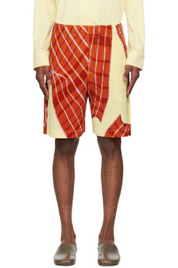 Homme Plissé Issey Miyake: Жёлтые шорты 