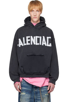 Balenciaga: Чёрная толстовка 