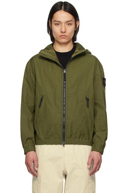Stone Island: Куртка цвета хаки 