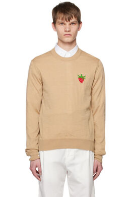 Comme Des Garcons Shirt: Бежевый свитер 
