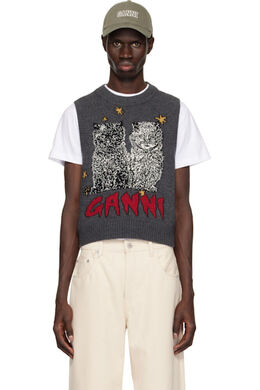 GANNI: Серый жилет 