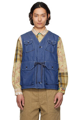 Engineered Garments: Синий жилет 