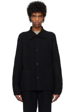 Homme Plissé Issey Miyake: Чёрный кардиган 