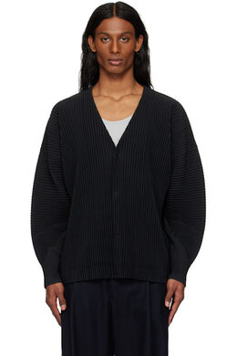 Homme Plissé Issey Miyake: Чёрный кардиган 