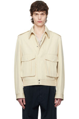Dries Van Noten: Бежевые пиджаки 