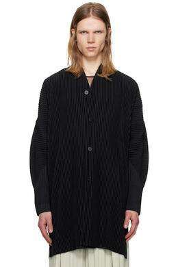 Homme Plissé Issey Miyake: Чёрное пальто 