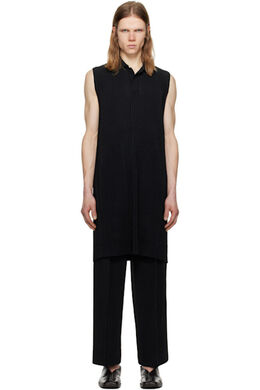 Homme Plissé Issey Miyake: Чёрное поло 