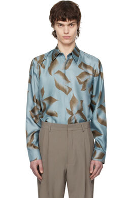Dries Van Noten: Синяя рубашка 