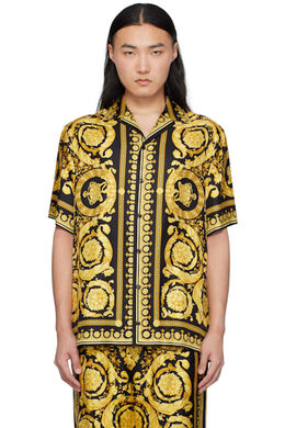 Versace: Чёрная рубашка  Barocco