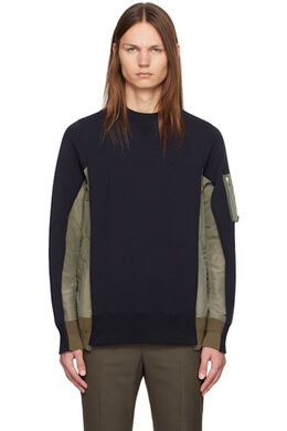 Sacai: Толстовка цвета хаки 