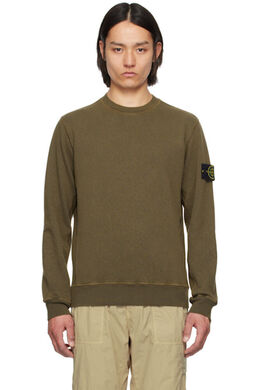 Stone Island: Свитшот цвета хаки 