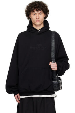 Balenciaga: Чёрная толстовка  BB