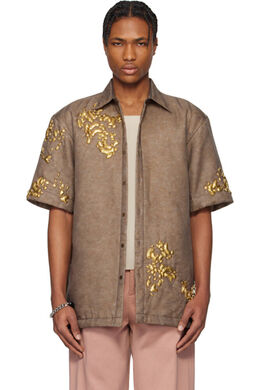 Dries Van Noten: Коричневая рубашка 