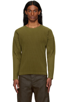 Homme Plissé Issey Miyake: Футболка цвета хаки 