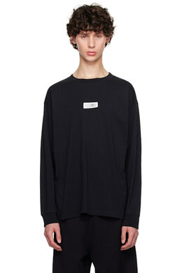 MM6 Maison Margiela: Чёрная футболка 