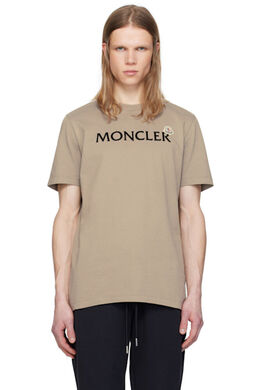 Moncler: Бежевая футболка 