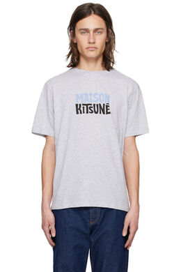 Maison Kitsuné: Серая футболка 