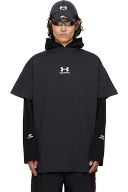 Balenciaga: Чёрная футболка 