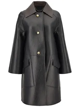 Ferragamo: Кожаное пальто 