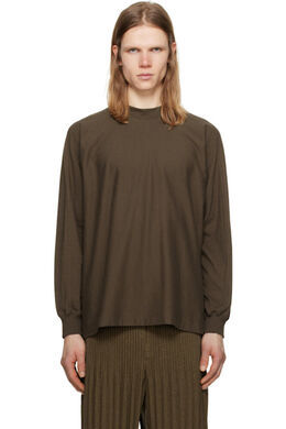 Homme Plissé Issey Miyake: Коричневая футболка 