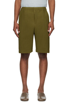 Homme Plissé Issey Miyake: Шорты цвета хаки 
