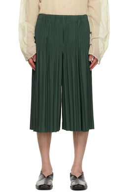 Homme Plissé Issey Miyake: Зелёные шорты 