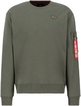 Alpha Industries: Толстовка цвета хаки 